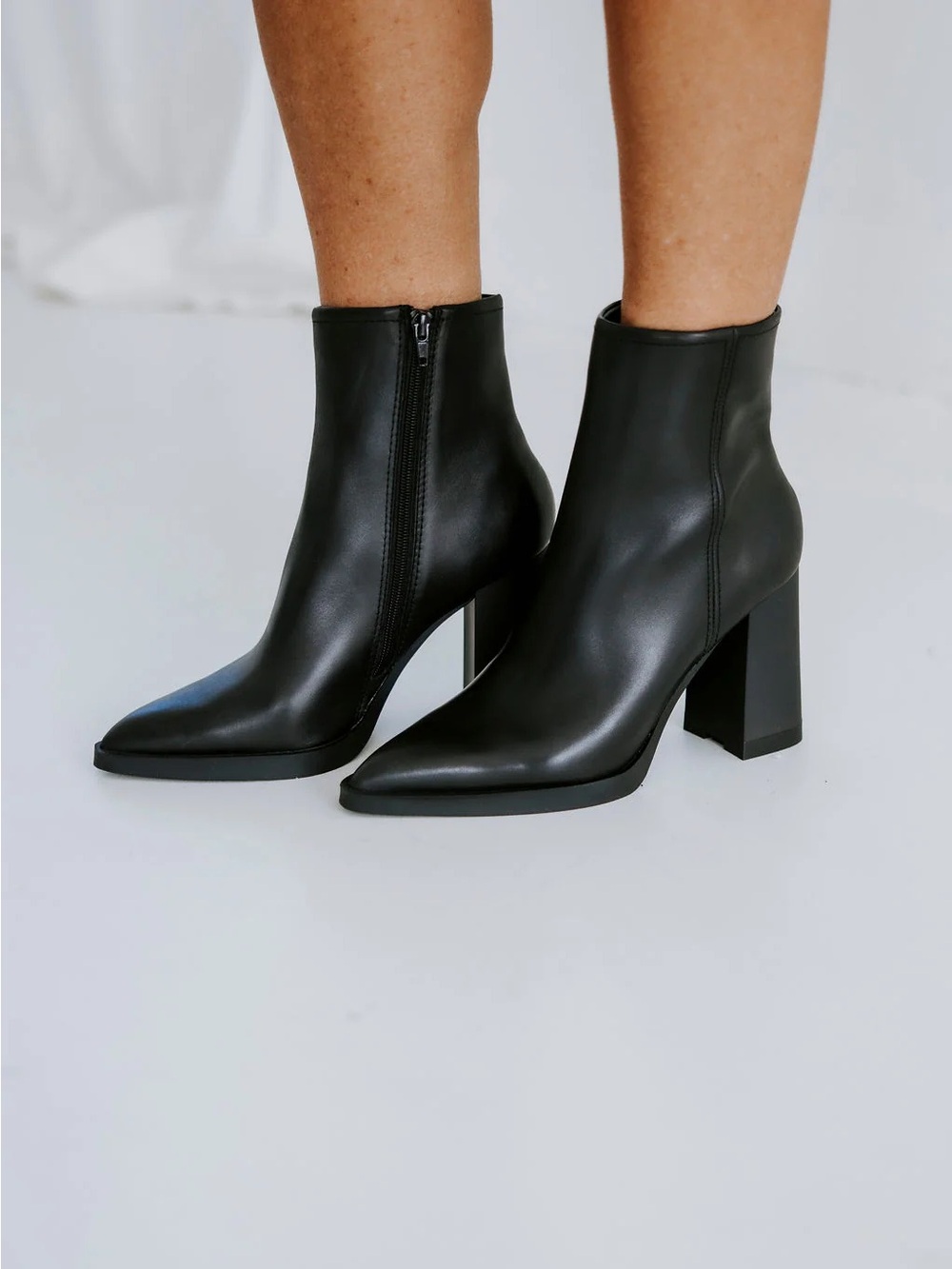 Steve Madden Neven Leather Ankle Boots 11M Black